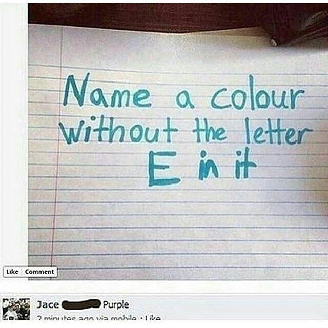 Can you name a color without e in deals it