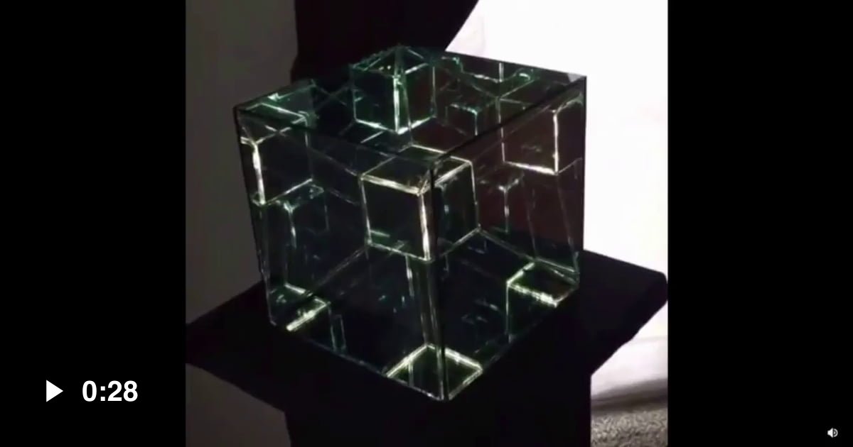 This “Tesseract” sculpture is a 4th dimension infinity mirror - 9GAG