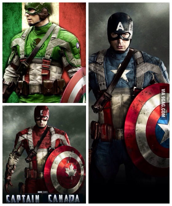 Captain America, Captain Mexico, Captain Canada... - 9GAG