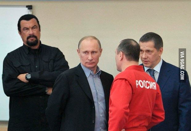 Don't Know If Segal Protecting Putin, Or Putin Protecting Segal. - 9GAG