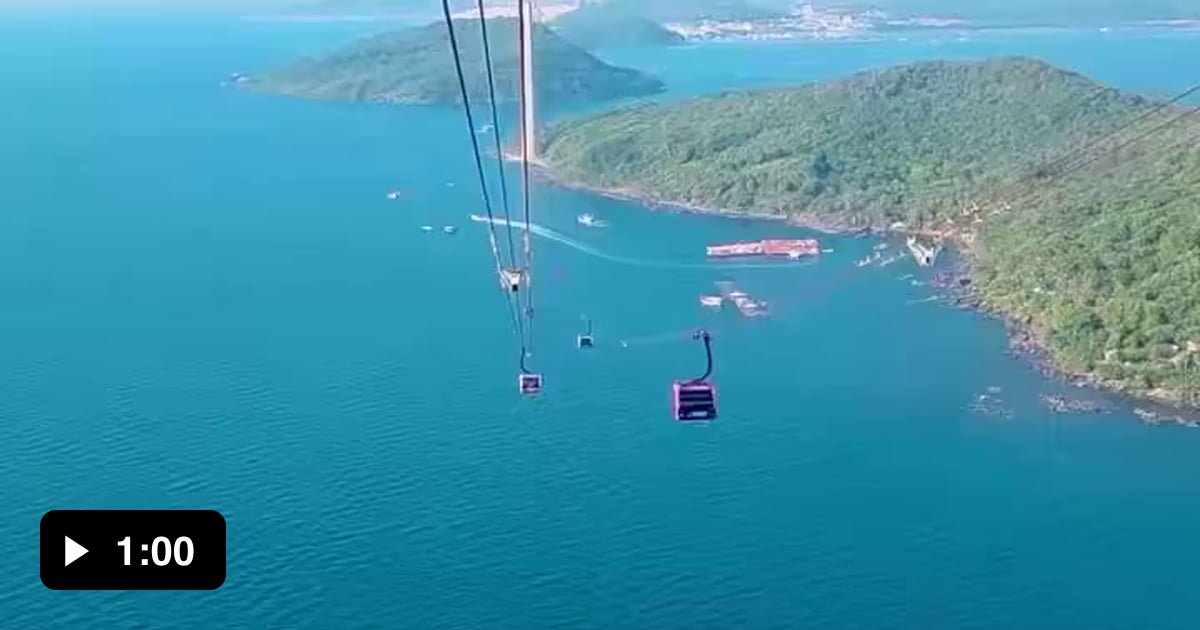 8km cable car, non-stop crossing the sea...!!! - 9GAG