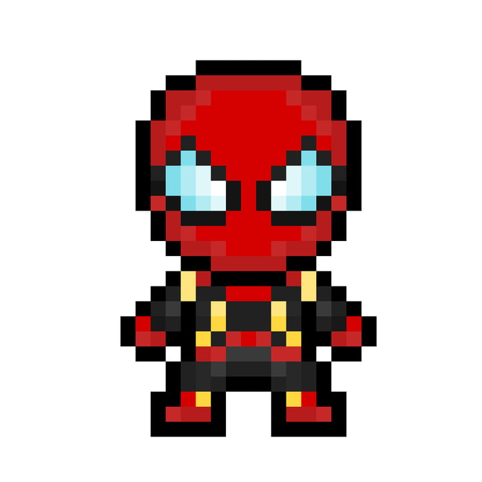 Iron-Spider pixel art - 9GAG