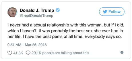 460px x 214px - Trump torn between denying or bragging about an affair with ...