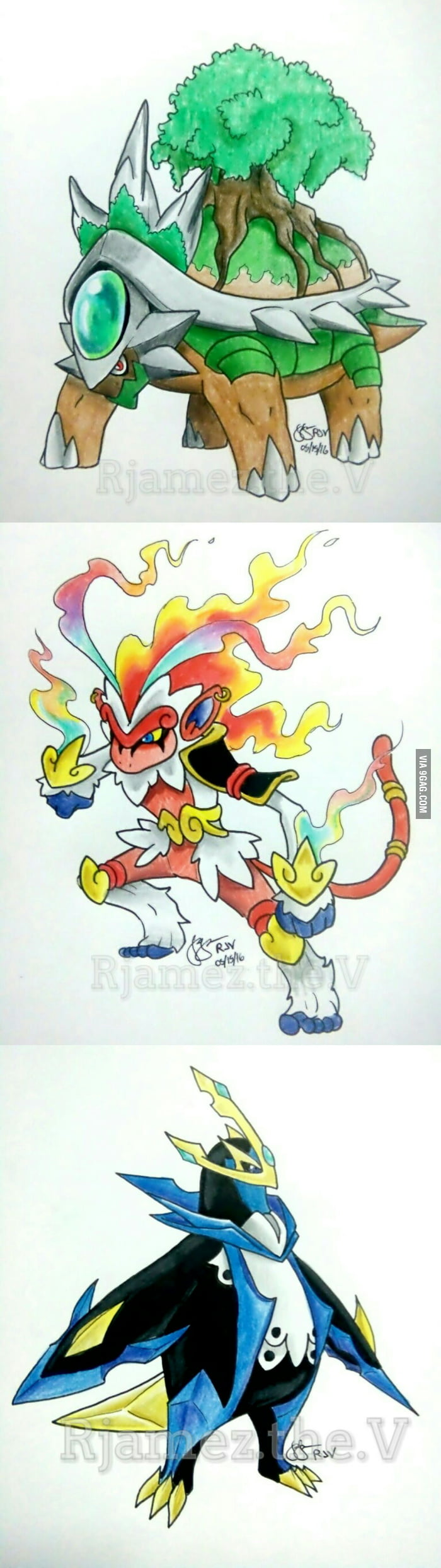 Pokemon X and Y starters evolution fan art - 9GAG