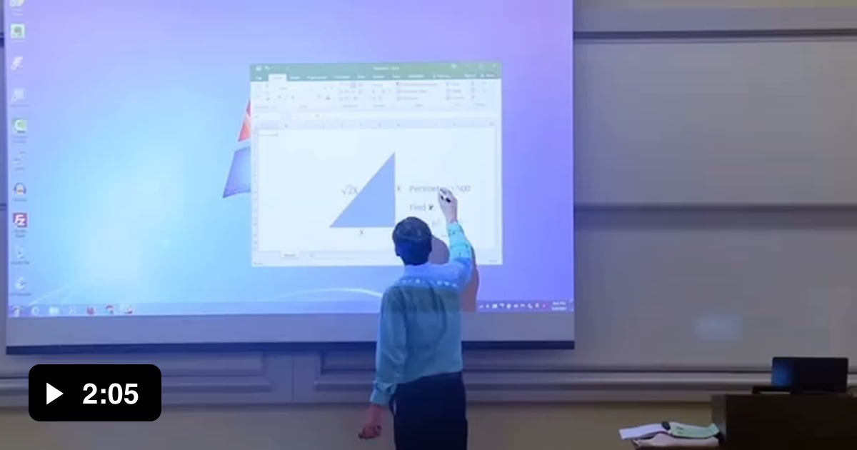 Math professor fix projector screen - 9GAG