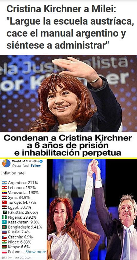 Cristina Kirchner condenada a 6 años de prisión e inhabilitación