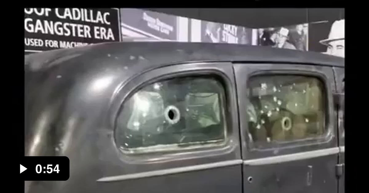 Gangster car with bulletproof windows and Tommy Gun portholes from 1932