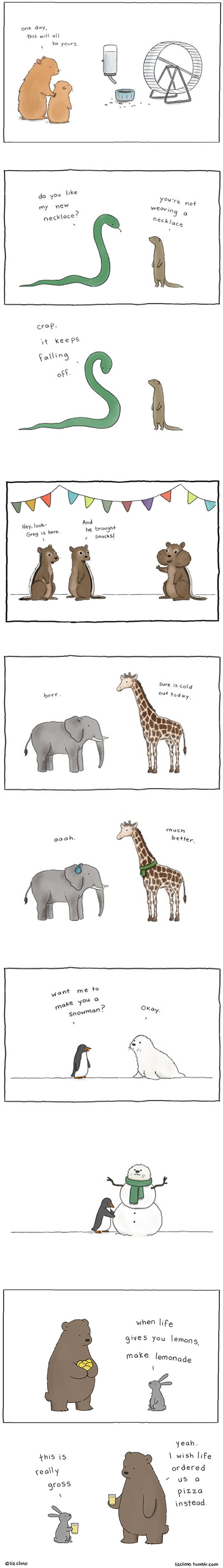 A Series Of Cute Animal Comics That Will Make You Smile (By Liz Climo)