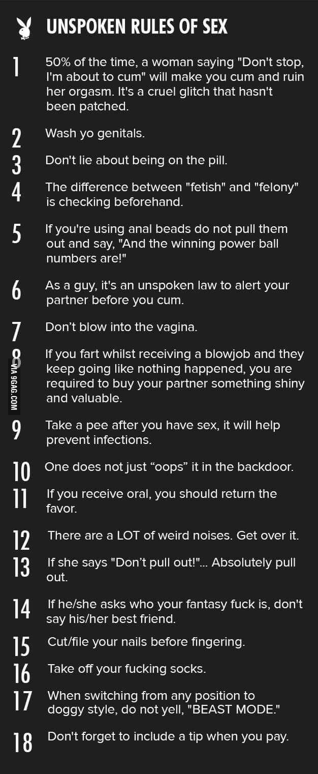 18 Unspoken Rules Of Sex 9gag