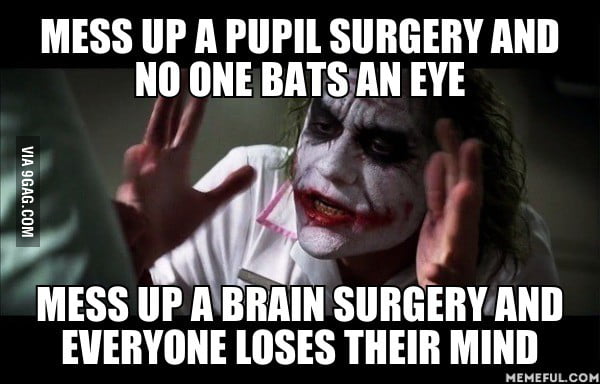 I'm a neurosurgery resident, and I was talking with my ophthalmologist ...