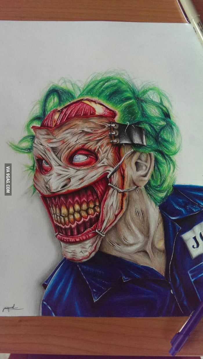 Here is my Joker drawing. - 9GAG