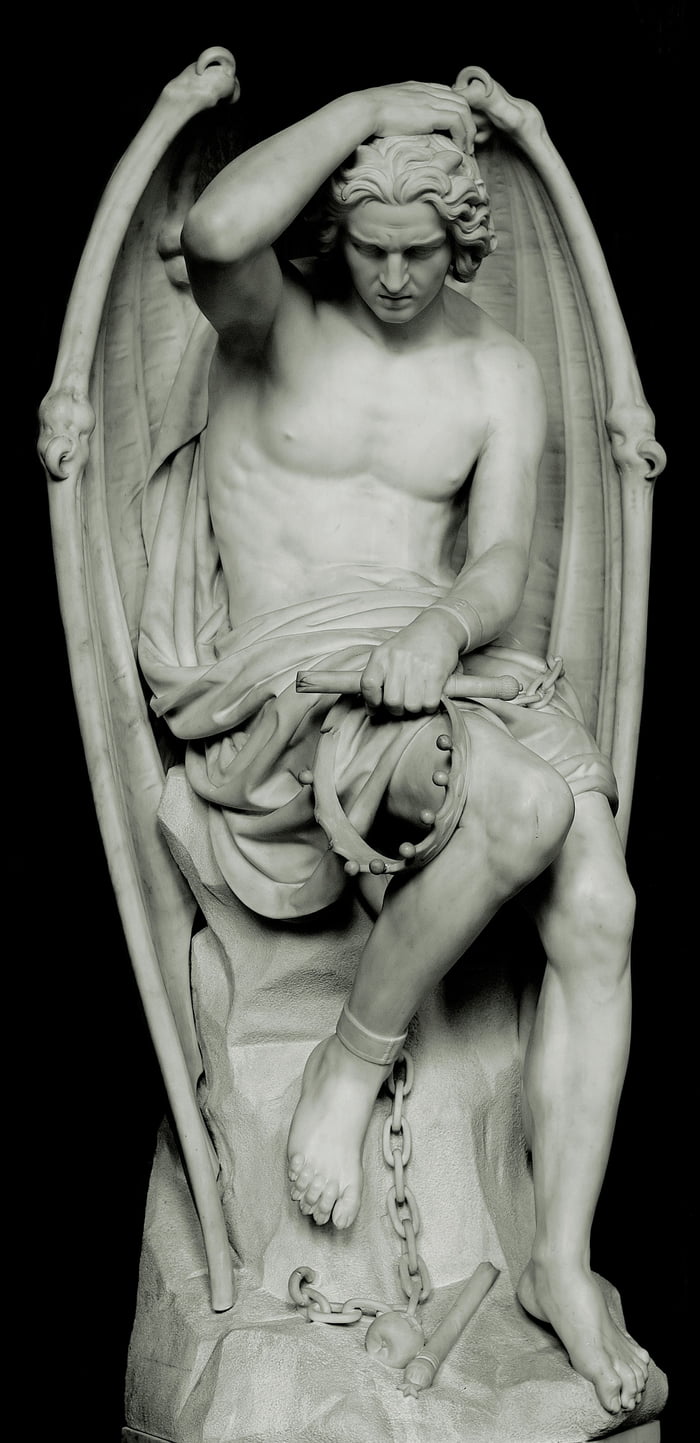 le génie du mal lucifer sculpture in st paul cathedral liège