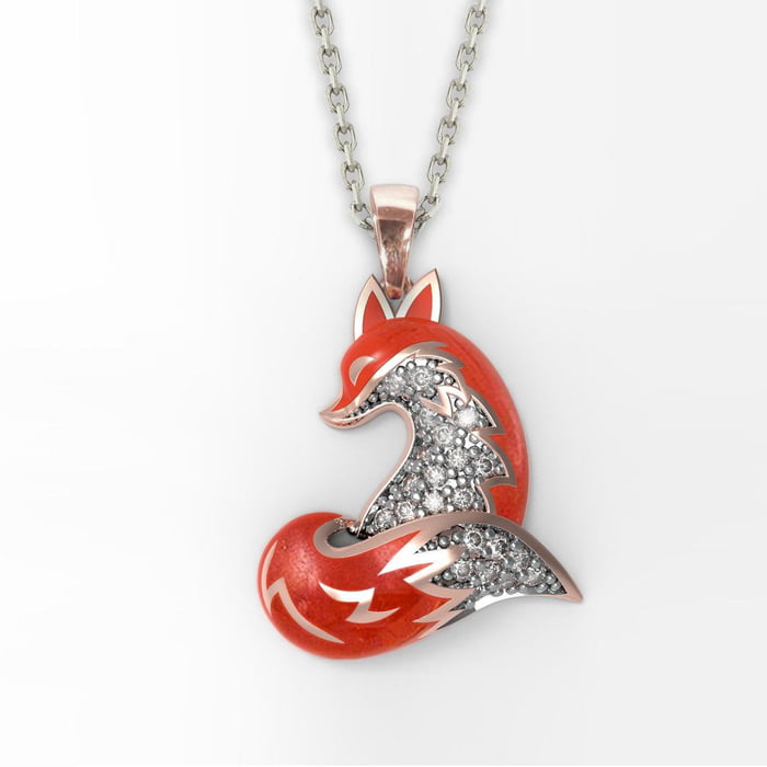 The beauty of this fox necklace design 9GAG