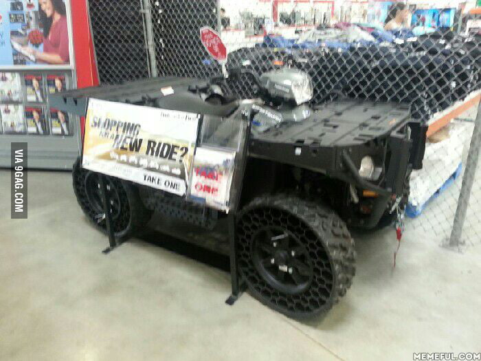 So Costco is now selling ATVs with indestructible tires. - 9GAG