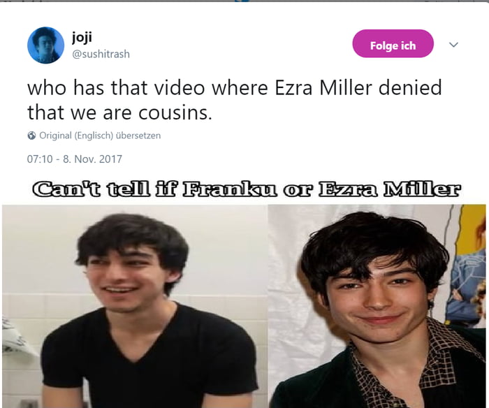 Are FilthyFrank (Joji Miller) and Ezra Miller related to each other ? 