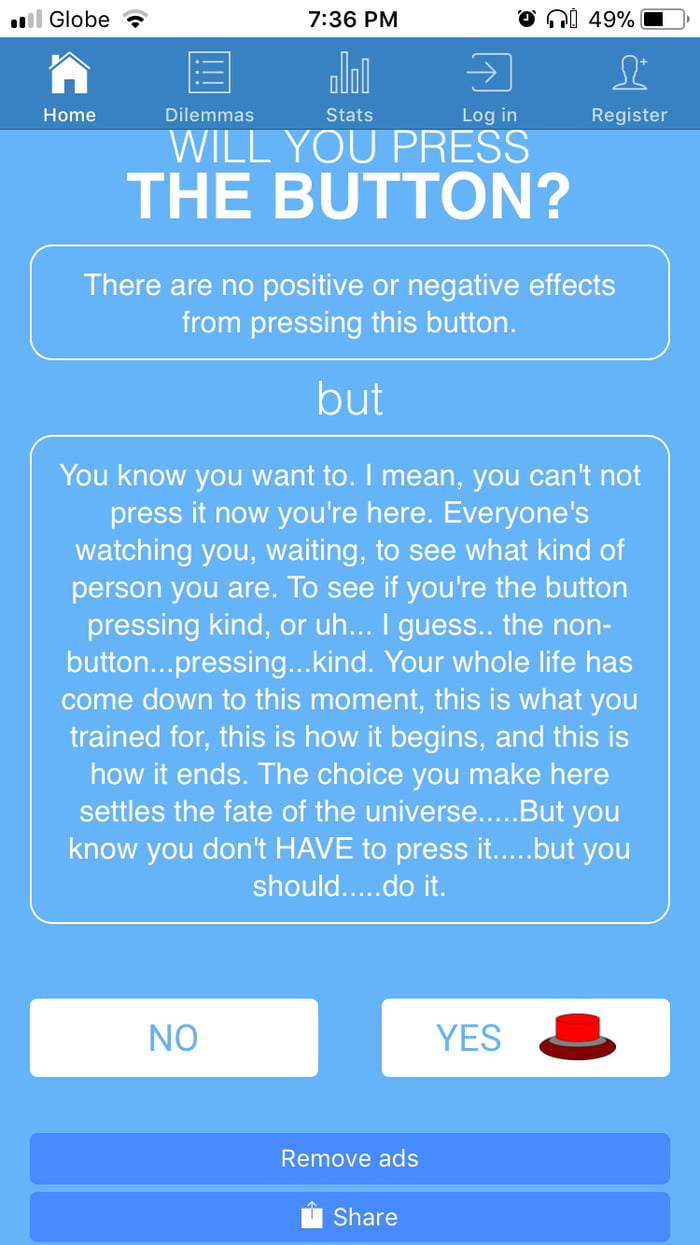 Will you press the button? - Quiz