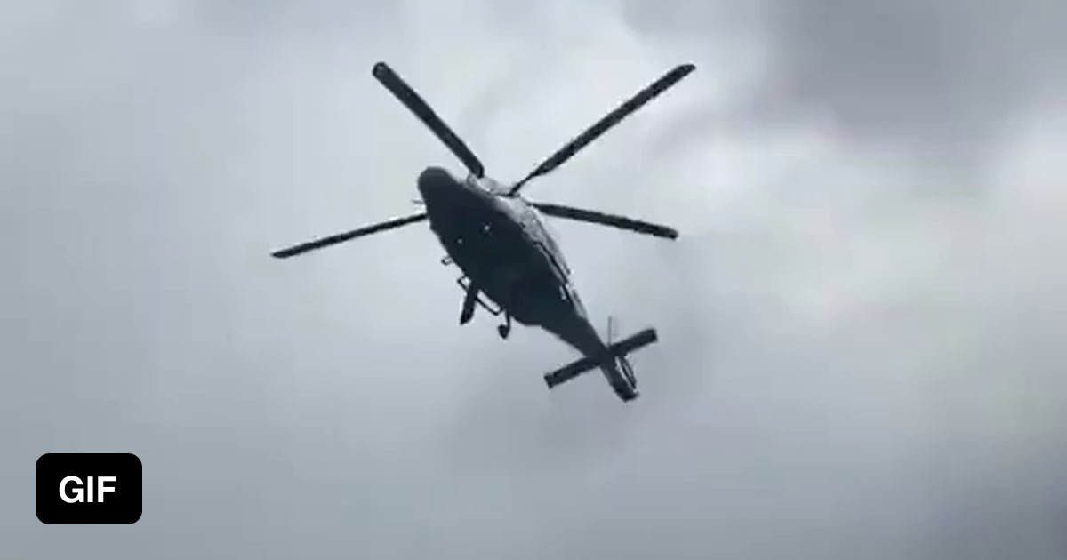The helicopter blades perfectly syncing up with the FPS of the camera