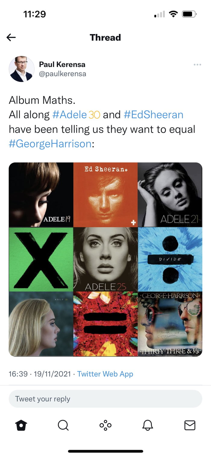 When you are literal with Adele and Ed Sheeran albums 9GAG