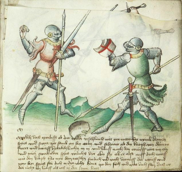 This Picture From The 15th Century Gladiatoria Group Fencing Manuscripts Shows An Armoured 8172