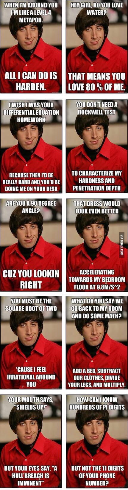 big bang theory memes pick up lines