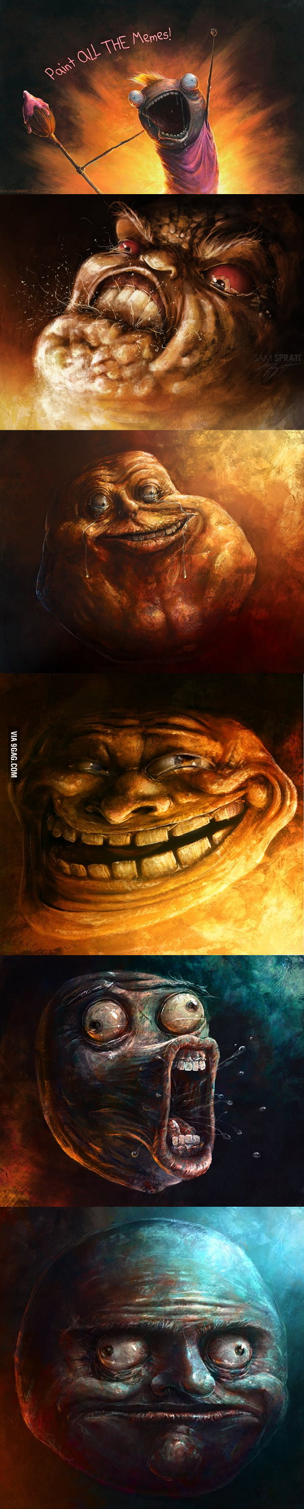 Memes painted by Sam Pratt