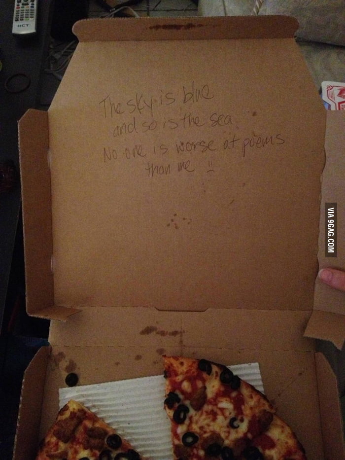 Dominos delivers poems - 9GAG