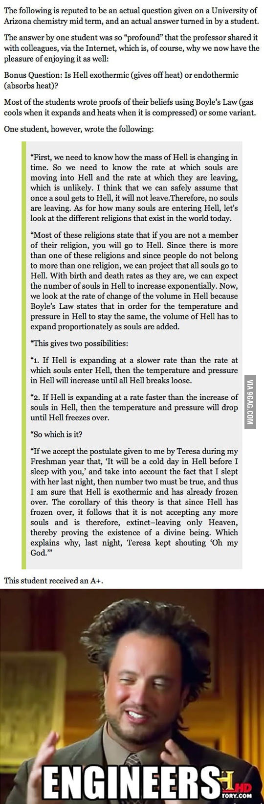 One hell of a question - 9GAG