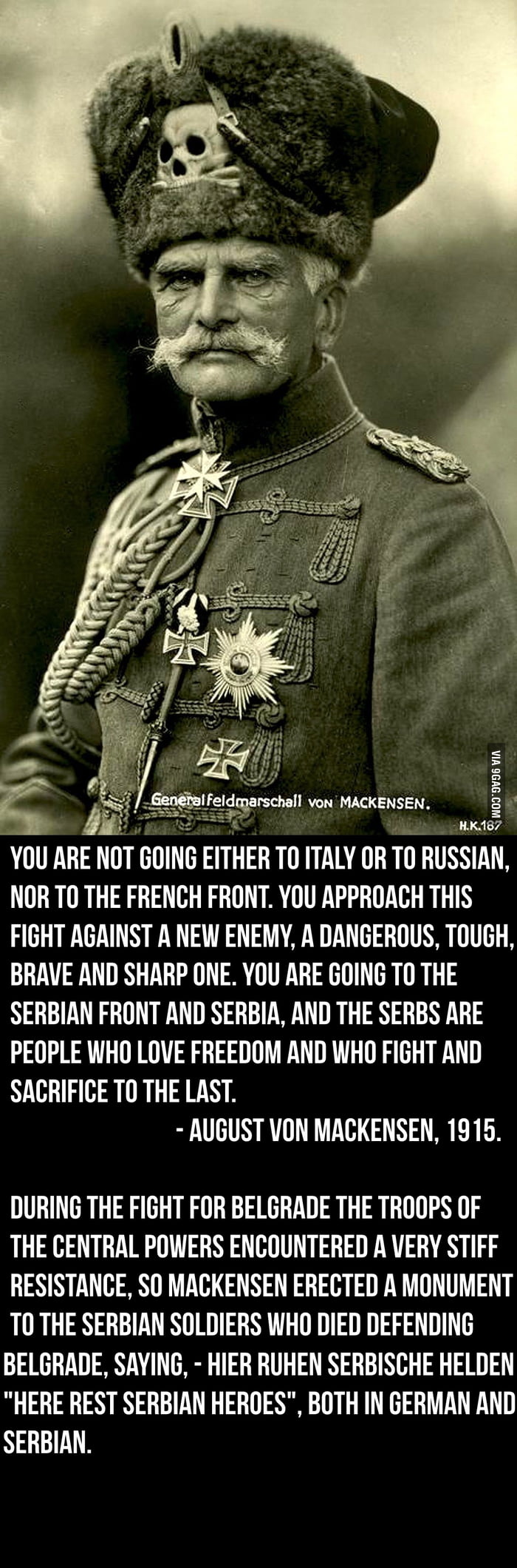 August von Mackensen's speech before soldiers departed on Serbia. - 9GAG