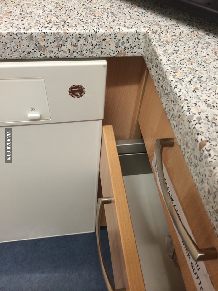 Today at work we got a new dishwasher installed. Genius at work. 9GAG