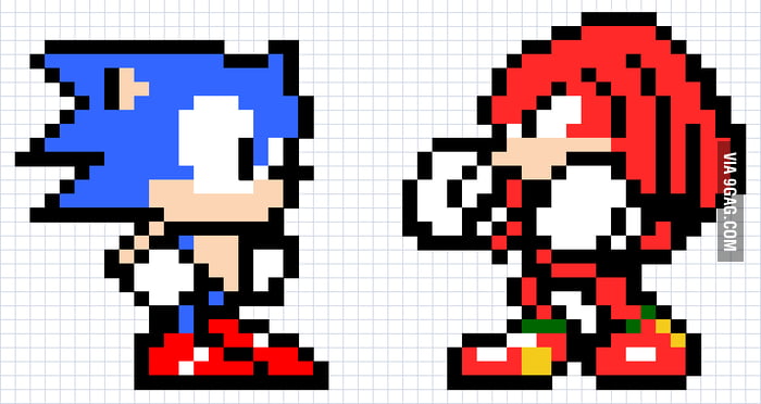 Sonic Pixel Art Grid Easy 2667