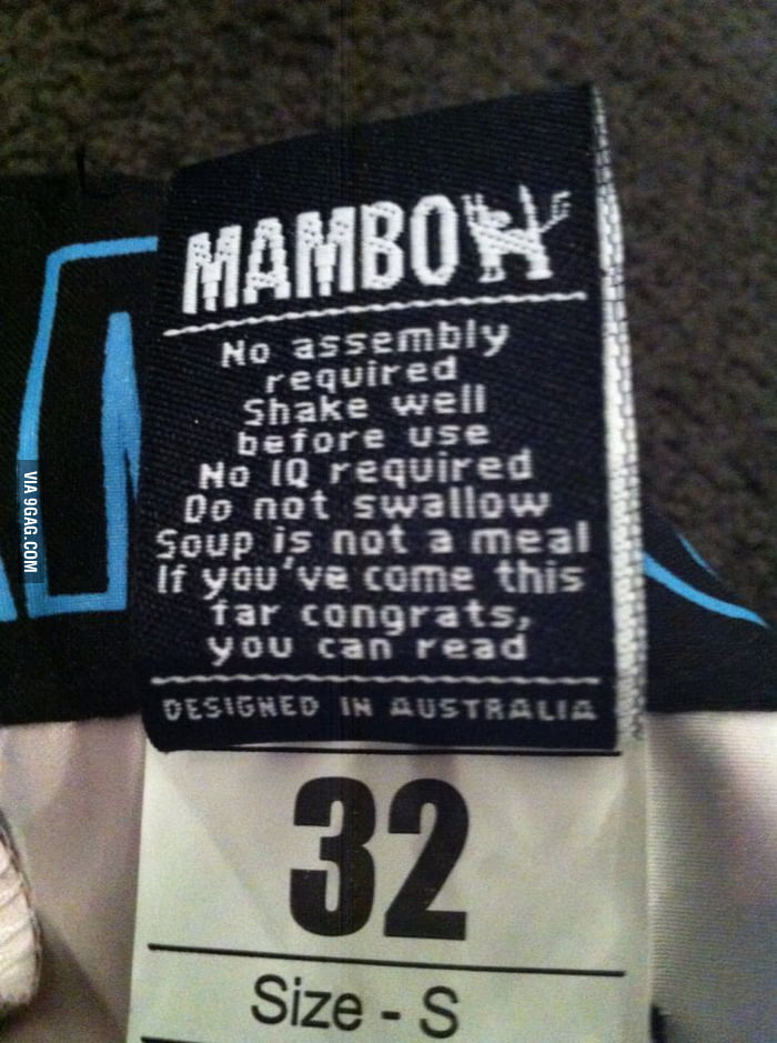 Just a tag on a pair of shorts - 9GAG