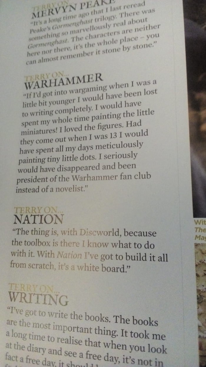 Terry Pratchett on Warhammer. - 9GAG