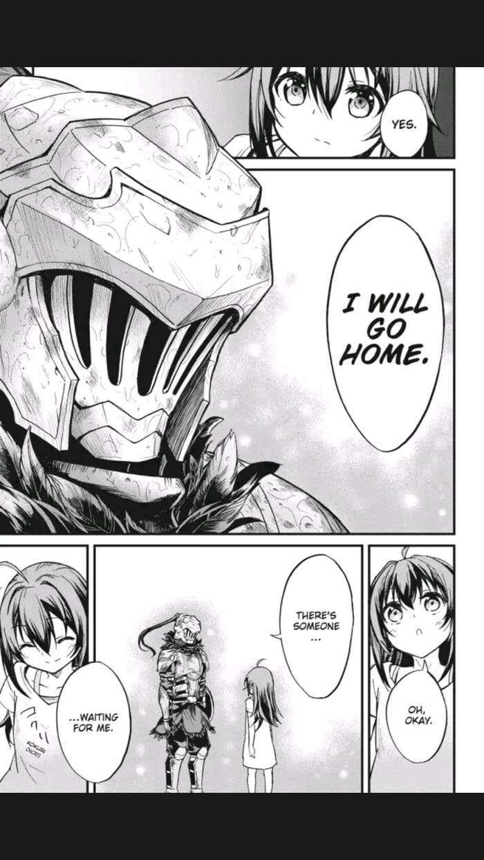 An edited fanart of Goblin Slayer's face of the original - 9GAG