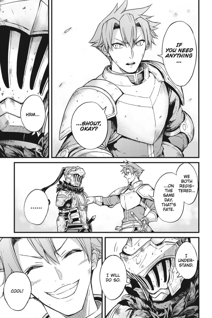 I've seen a lot of familiar faces in this Goblin Slayer origin story, but I  just can't figure out if this dude appeared anywhere in the main comic.  Does anyone remember him? [