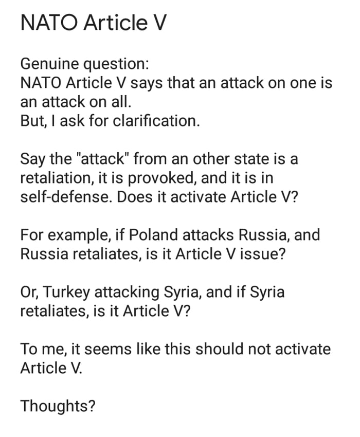 Nato Article V Discussion Gag