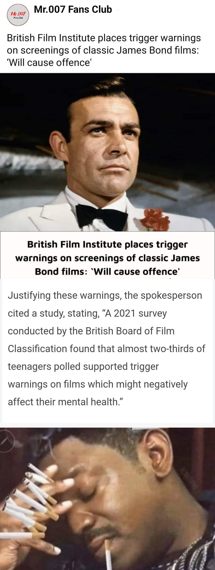 "This movie contains a straight white male as the lead actor. Viewer discretion is advised." No