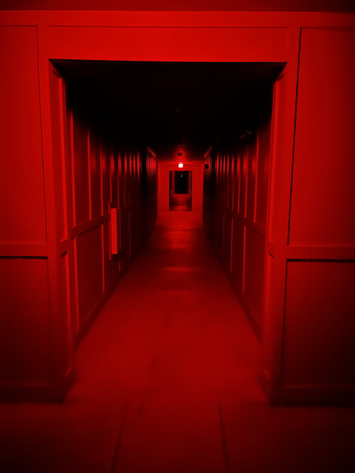 The power in my apartment building went out, these were the corridors ...