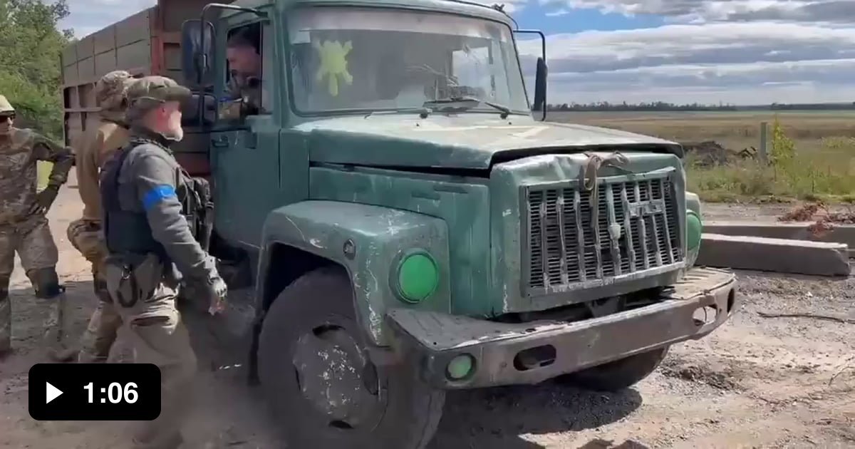 A truck with letters from Russian children to the russian soldiers in ...