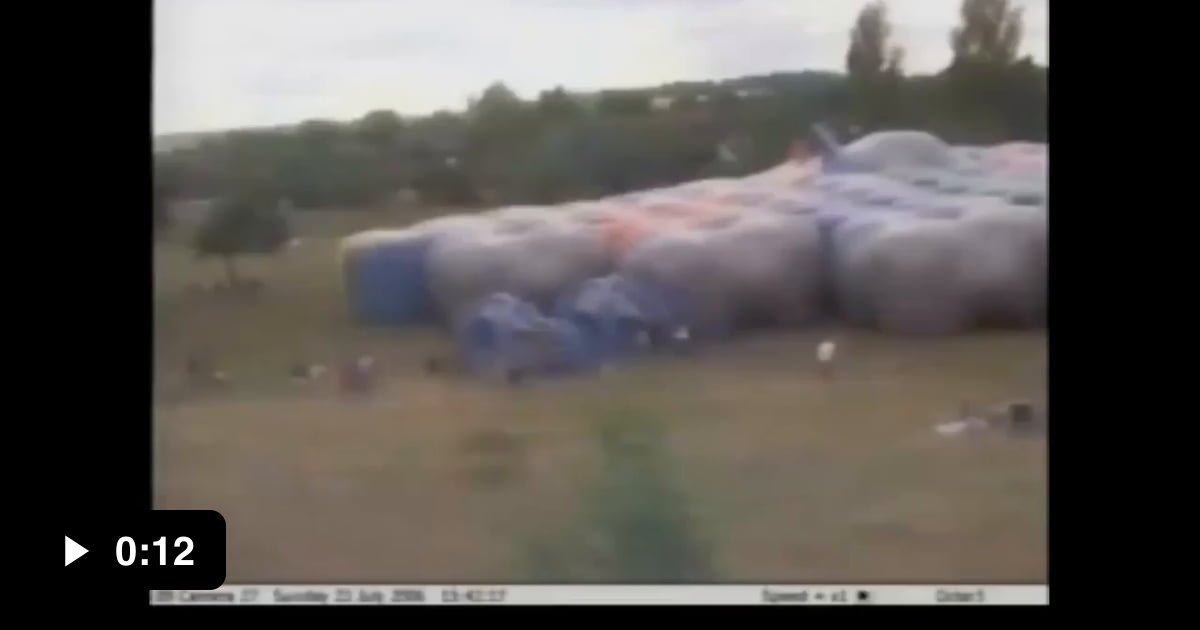 CCTV footage of an inflatable art piece called the Dreamspace V coming ...