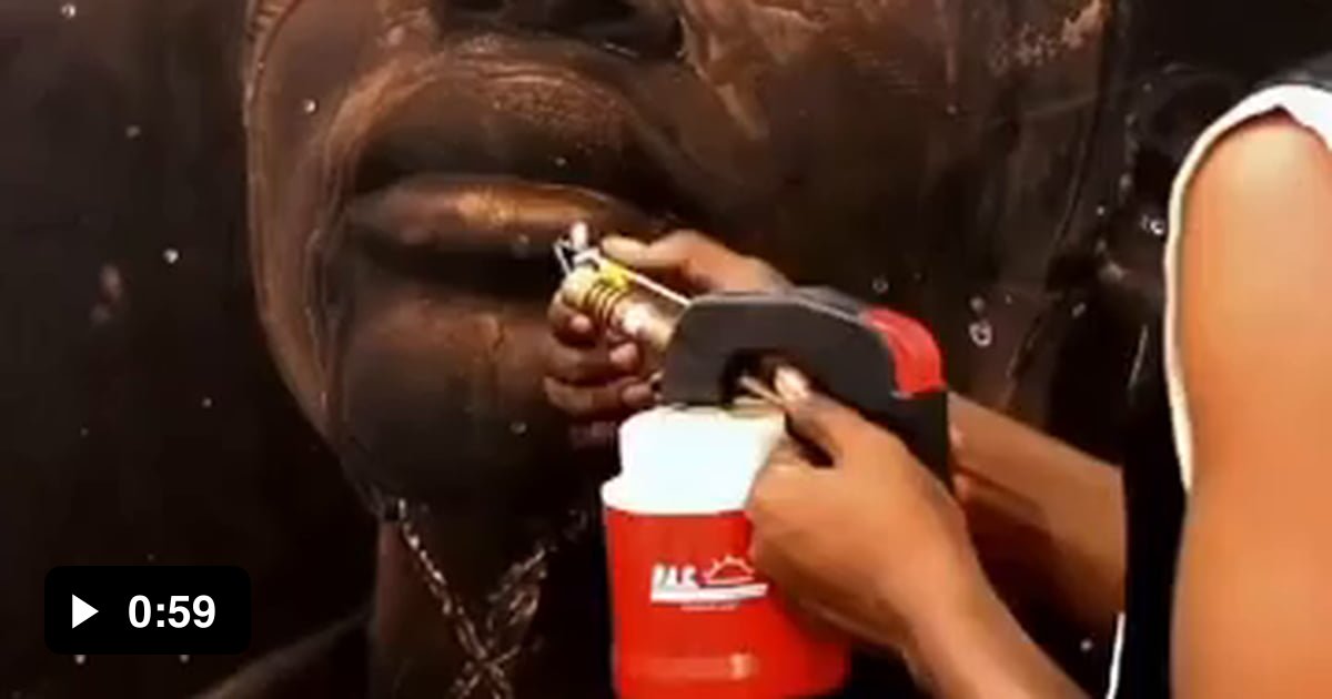 The artist employs a unique technique known as pyrography, where fire ...