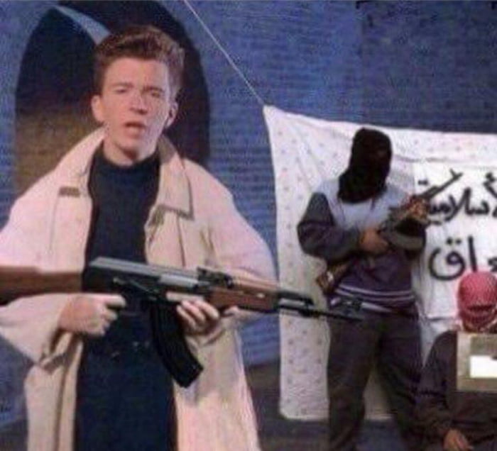 What Could Go Wrong Rick Astley With A Gun And Is Sick Of Rick Rolling 9gag 