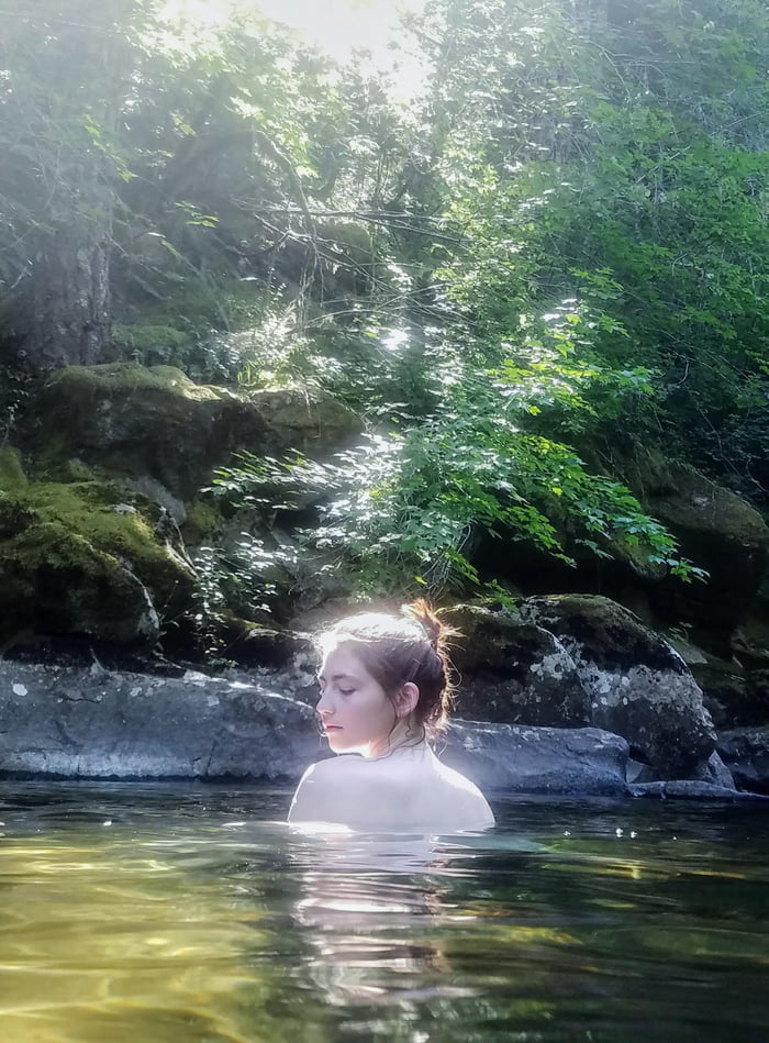 Skinny dipping in a creek near the Gifford Pinchot National Forest. - 9GAG