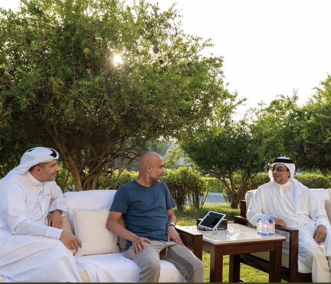 Meeting of UAE Sheikh Mansour bin Zayed Al Nahyan and club president