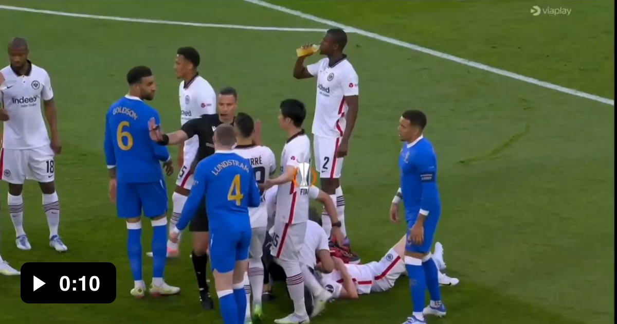 Europa League Final 2022. Player Kicked In Face..no Card?? - 9GAG