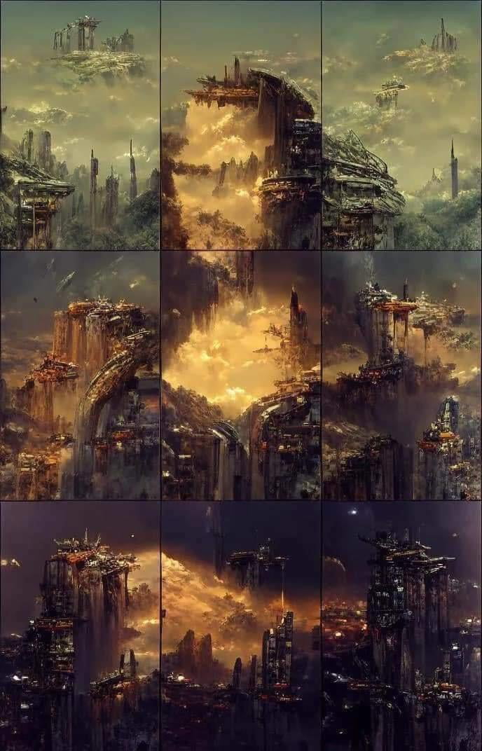 A Painting Entitled Abandoned Civilization Is 9 Paintings Created And