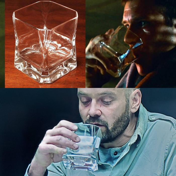 The rocks glass used in Black Crab (2022) was originally designed and
