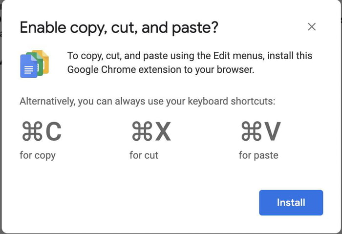 Google Docs Doesn't Let You Click The Menu For Copy And Paste Unless ...