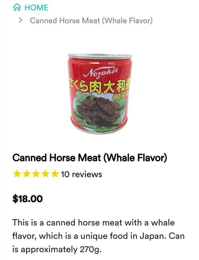 Canned Horse Meat (whale flavor) 9GAG