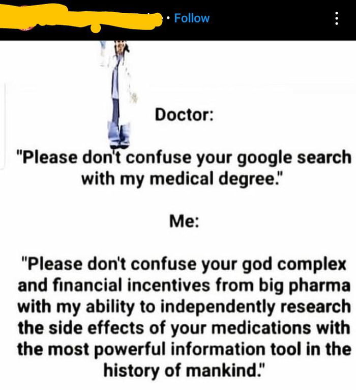 "I'm better than doctors!!!!11!1" 9GAG