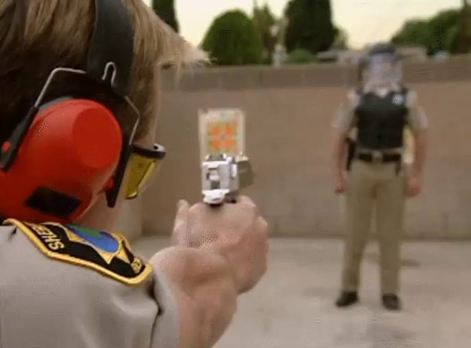 Testing the new bulletproof vests. 9GAG